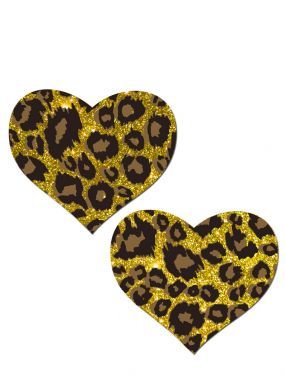 Cheetah Glitter Heart Pasties