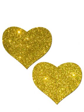 Gold Glitter Heart Pasties