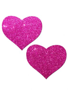 Hot Pink Glitter Hearts Pasties