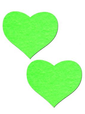 Neon Green Heart Pasties