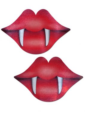Red Lips W/ Fangs Pasties