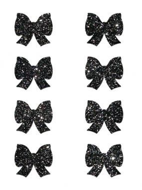 Mini Black Glitter Bows Body Pasties