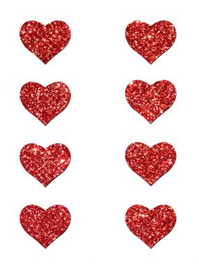 Mini Red Glitter Hearts Body Pasties