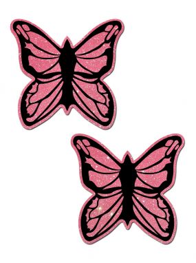 Baby Pink Glitter Monarch Butterfly Pasties