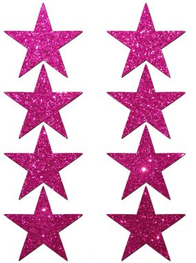 Mini Hot Pink Glitter Stars Body Pasties