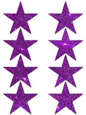 Mini Purple Glitter Stars Body Pasties