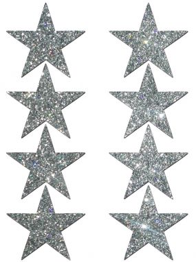 Mini Silver Glitter Stars Body Pasties