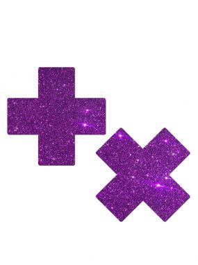Purple Glitter Plus Sign Pasties