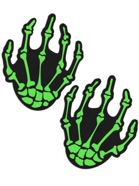 Neon Green Skeleton Hand Pasties