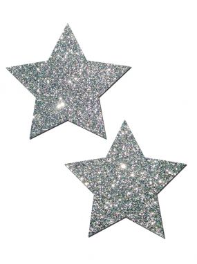 Silver Glitter Star Pasties