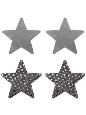 Silver Metallic Star Pasties-Two Pair Set