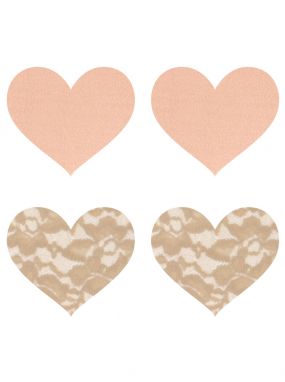 Nude Heart Pasties-Two Pair Set