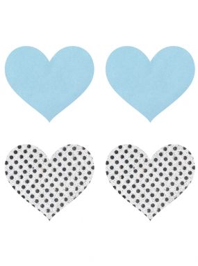 Blue Sparkle Heart Pasties-Two Pair Set