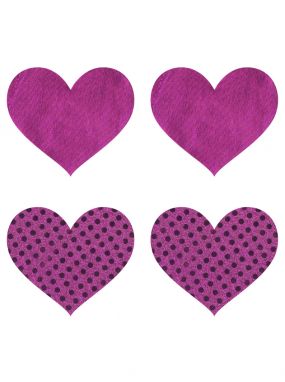 Pink Metallic Heart Pasties-Two Pair Set