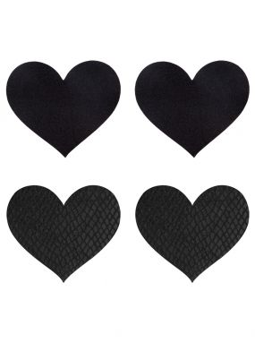 Classic Black Heart Pasties-Two Pair Set