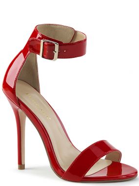 Red Pat Amuse-10 D'Orsay Sandal Shoes with 5" Stiletto Heels