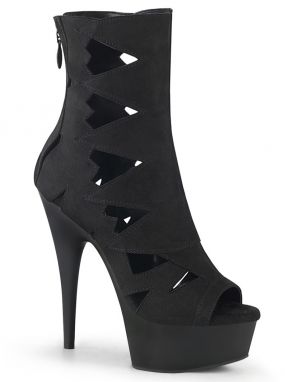 Black Suede Delight-1014 Platform Ankle Boots with 6