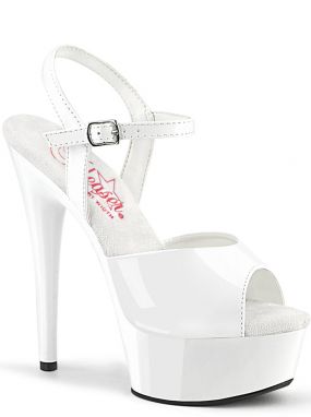 White Patent Excite-609 Platform Sandal Shoes with 6