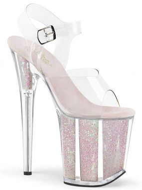 Opal/Clear Flamingo-808g Platform Sandal Shoes with 8