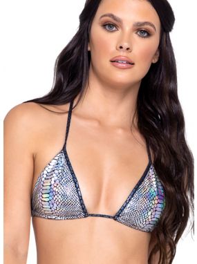 Silver Snake Skin Triangle Top