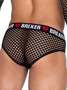 Black Fishnet & Spandex Heartbreaker Men's Briefs