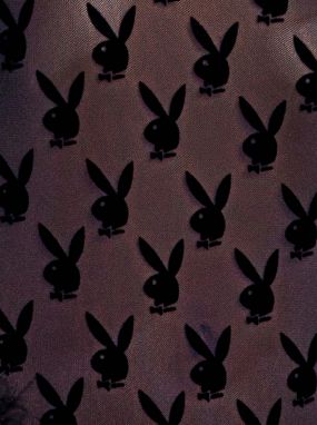 Black Mesh Playboy Bunny Robe W/ Marabou Trim