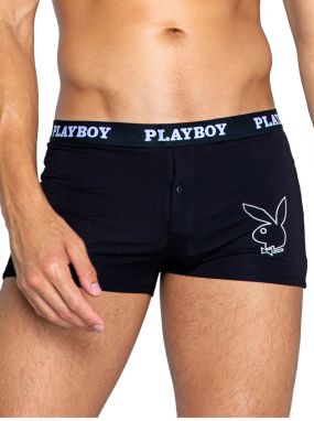 Black Soft Modal Playboy Men's Mini Shorts