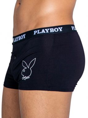 Black Soft Modal Playboy Men's Mini Shorts