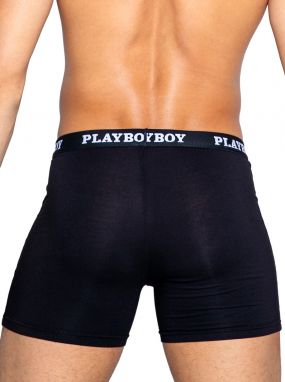 Black Soft Modal Playboy Men's Boxer Briefs