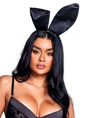 Black Satin Playboy Bunny Ears
