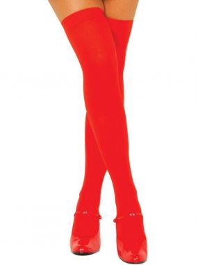 Red Opaque Thigh Highs