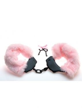 Sex Kitten's Pink Fur Locking Handcuffs