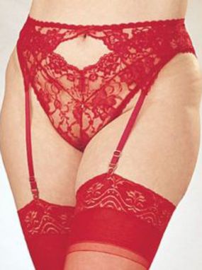 Plus Size Red Lace Panty