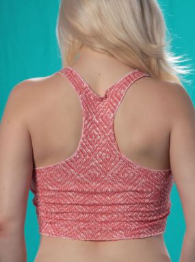 Coral Light Weight Wicked Knit Racer Tank Top