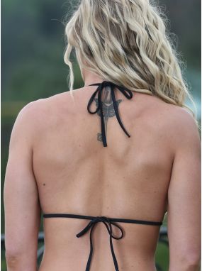 Aqua Lace & Black Trim Wicked Triangle Bikini Top