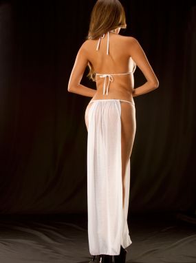 Sheer White Jersey Amazing Gown & G-String