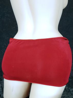 Red Slinky Rip-Away Mini Skirt W/ Black Trim
