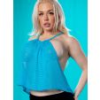 Turquoise Light Weight Wicked Knit Open Flare Top
